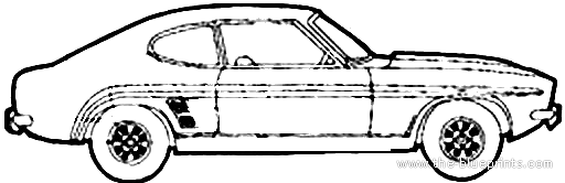 Ford E Capri Mk.I 1600 GT (1973) - Форд - чертежи, габариты, рисунки автомобиля