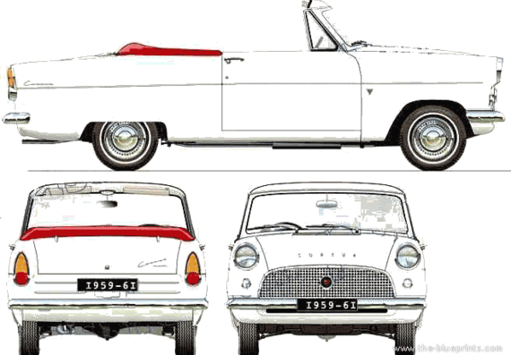 Ford E Consul 204E Mk.II Convertible (1960) - Ford - drawings, dimensions, pictures of the car