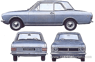 Ford E Cortina Mk.II 2-Door (1967) - Ford - drawings, dimensions, pictures of the car