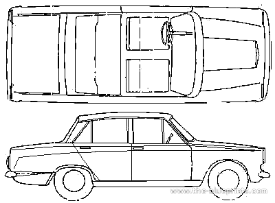 Ford E Cortina Mk.I 4-Door (1963) - Форд - чертежи, габариты, рисунки автомобиля