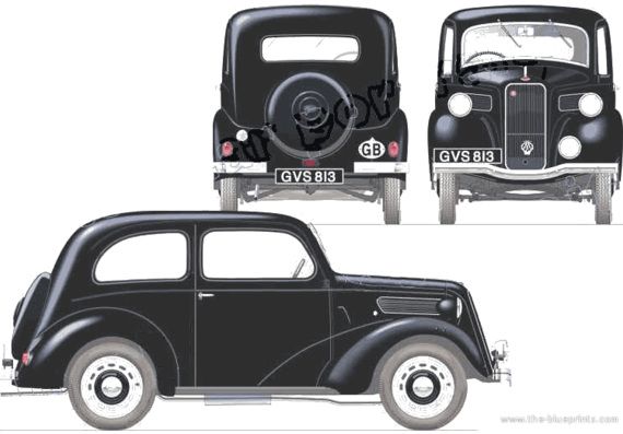 Ford E Eight Deluxe 7Y (1938) - Форд - чертежи, габариты, рисунки автомобиля
