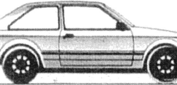 Ford E Escort Mk.III 3-Door (1980) - Форд - чертежи, габариты, рисунки автомобиля