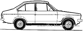 Ford E Escort Mk.II 1.6L 4-Door (1979) - Форд - чертежи, габариты, рисунки автомобиля