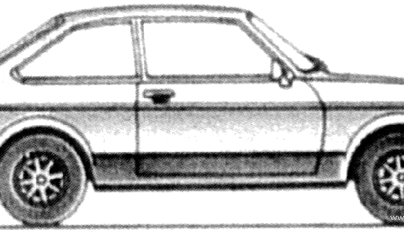 Ford E Escort Mk.II 2-Door (1976) - Форд - чертежи, габариты, рисунки автомобиля