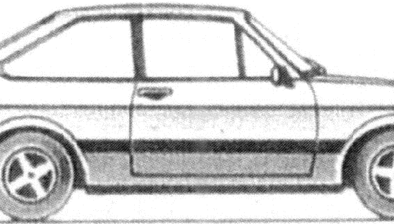 Ford E Escort Mk.II 2-Door RS (2000) - Форд - чертежи, габариты, рисунки автомобиля