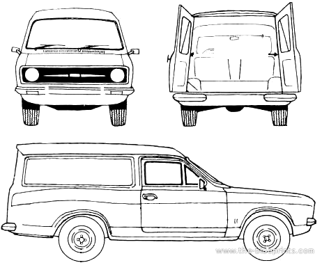 Ford E Escort Mk.II Estate (1978) - Форд - чертежи, габариты, рисунки автомобиля