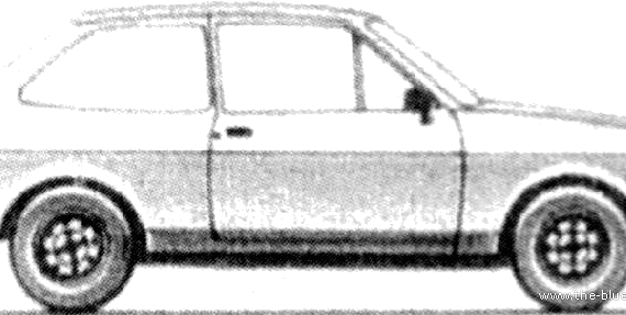 Ford E Fiesta Mk.I (1977) - Форд - чертежи, габариты, рисунки автомобиля