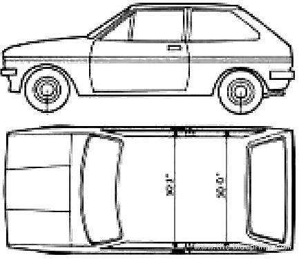 Ford E Fiesta Mk. I (1979) - Форд - чертежи, габариты, рисунки автомобиля