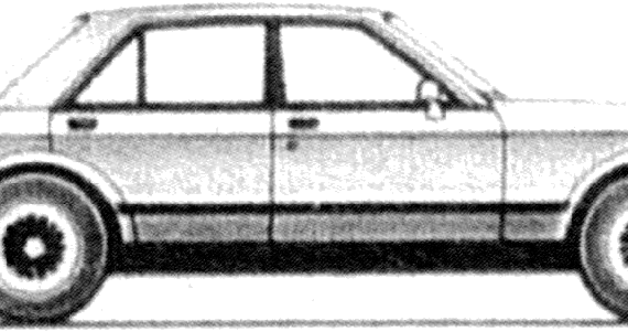 Ford E Granada Mk.II (1977) - Форд - чертежи, габариты, рисунки автомобиля