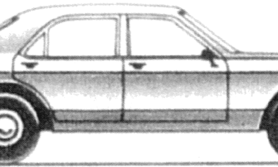 Ford E Granada Mk.I (1973) - Форд - чертежи, габариты, рисунки автомобиля