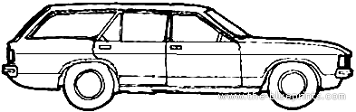 Ford E Granada Mk.I 2500 Estate (1974) - Форд - чертежи, габариты, рисунки автомобиля