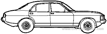 Ford E Granada Mk.I 3.0 Ghia (1974) - Форд - чертежи, габариты, рисунки автомобиля
