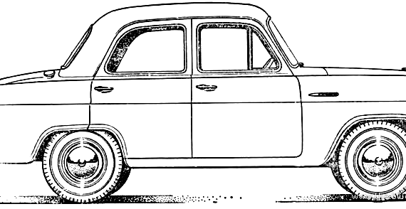 Ford E Prefect 100E 4-Door - Форд - чертежи, габариты, рисунки автомобиля
