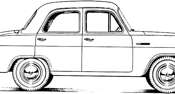 Ford E Prefect 100E 4-Door (1954) - Форд - чертежи, габариты, рисунки автомобиля