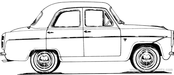 Ford E Prefect 107E (1958) - Форд - чертежи, габариты, рисунки автомобиля
