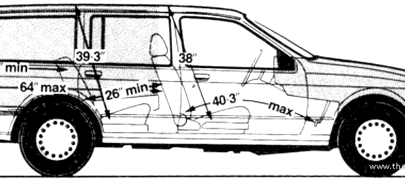 Ford E Sierra 1.6 LEstate (1986) - Ford - drawings, dimensions, pictures of the car