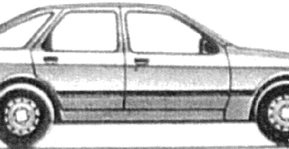 Ford E Sierra 5-Door (1986) - Форд - чертежи, габариты, рисунки автомобиля