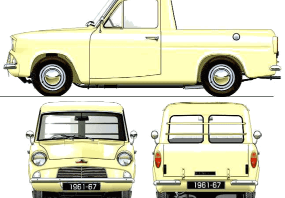 Ford E Thames 5cwt Pick-up (1961) - Ford - drawings, dimensions, pictures of the car