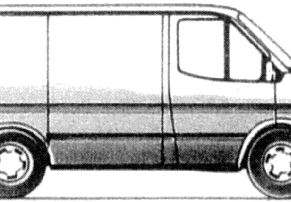 Ford E Transit (1987) - Форд - чертежи, габариты, рисунки автомобиля