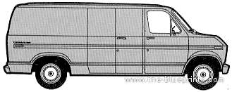 Ford Econoline Cargo Van LWB (1975) - Форд - чертежи, габариты, рисунки автомобиля