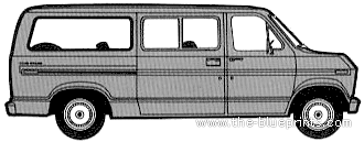 Ford Econoline Club Wagon (1975) - Форд - чертежи, габариты, рисунки автомобиля