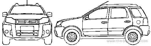 Ford Ecosport (BR) (2011) - Форд - чертежи, габариты, рисунки автомобиля