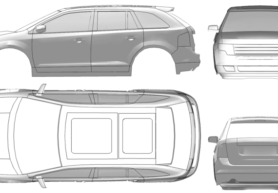 Ford Edge (2006) - Форд - чертежи, габариты, рисунки автомобиля