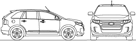 Ford Edge (2013) - Форд - чертежи, габариты, рисунки автомобиля