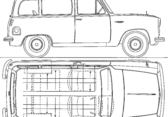 Ford Escort (1956) - Форд - чертежи, габариты, рисунки автомобиля