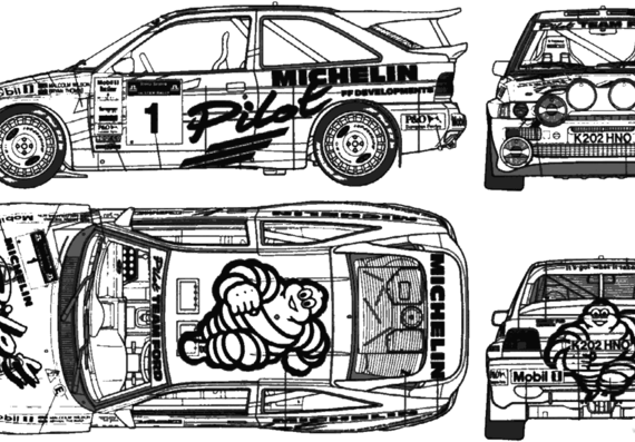 Ford Escort Cosworth Rally - Ford - drawings, dimensions, pictures of the car