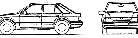 Ford Escort Mk.III 5-Door (1981) - Форд - чертежи, габариты, рисунки автомобиля