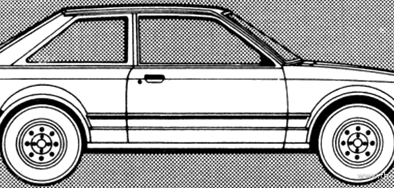 Ford Escort Mk.II 3-Door 1.1L (1981) - Форд - чертежи, габариты, рисунки автомобиля