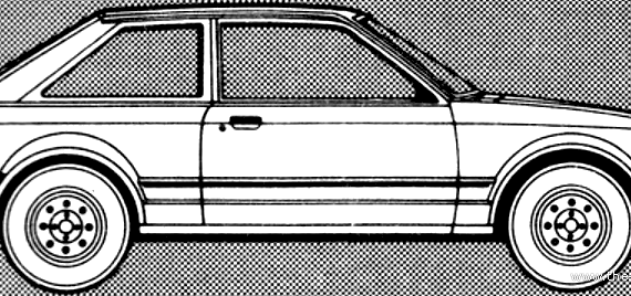 Ford Escort Mk.II 3-Door 1.3GL (1981) - Форд - чертежи, габариты, рисунки автомобиля