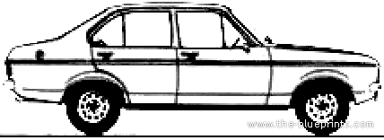 Ford Escort Mk.II 4-Door 1300L (1978) - Форд - чертежи, габариты, рисунки автомобиля