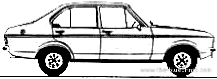 Ford Escort Mk.II 4-Door 1600GL (1978) - Форд - чертежи, габариты, рисунки автомобиля