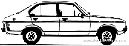 Ford Escort Mk.II 4-Door 1600 Sport (1978) - Форд - чертежи, габариты, рисунки автомобиля