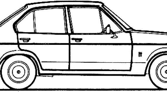 Ford Escort Mk.II 4-Door (1975) - Форд - чертежи, габариты, рисунки автомобиля