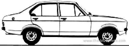 Ford Escort Mk.II 4-Door (1978) - Форд - чертежи, габариты, рисунки автомобиля