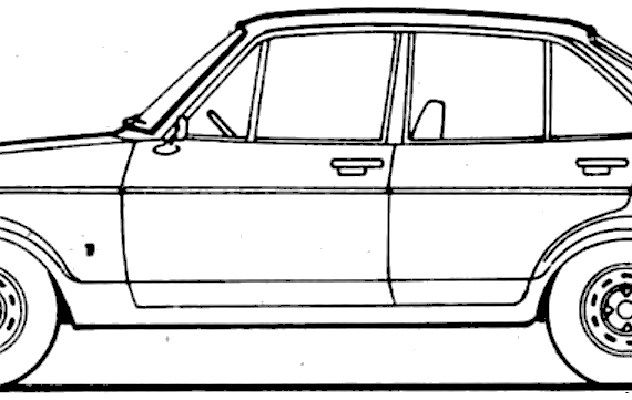 Ford Escort Mk.II 4dr - Форд - чертежи, габариты, рисунки автомобиля