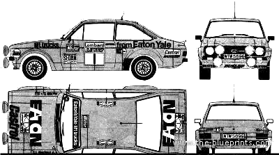Ford Escort Mk.II RS1800 - Форд - чертежи, габариты, рисунки автомобиля