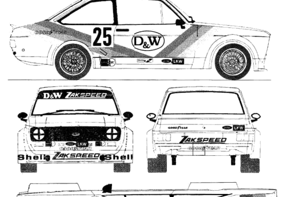 Ford Escort Mk.II Rallye RS1800 (1976) - Ford - drawings, dimensions, pictures of the car