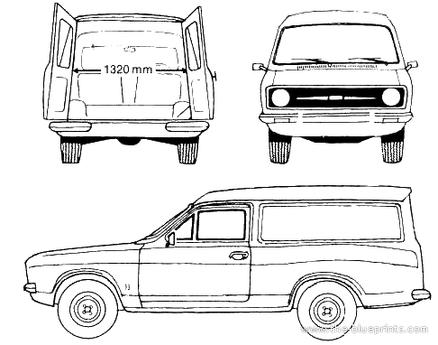 Ford Escort Mk.II Van (1978) - Форд - чертежи, габариты, рисунки автомобиля