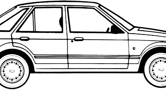 Ford Escort Mk.IV 1.4L 5-Door (1988) - Форд - чертежи, габариты, рисунки автомобиля