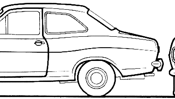 Ford Escort Mk.I 2-Door 1300 - Форд - чертежи, габариты, рисунки автомобиля