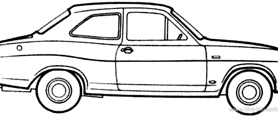 Ford Escort Mk.I 2-Door (1970) - Форд - чертежи, габариты, рисунки автомобиля