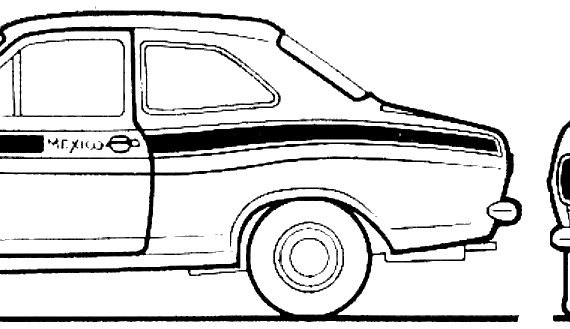 Ford Escort Mk.I 2-Door Mexico - Форд - чертежи, габариты, рисунки автомобиля