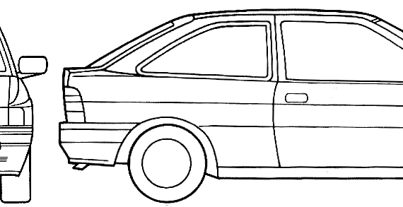 Ford Escort Mk.V 3-Door (1994) - Форд - чертежи, габариты, рисунки автомобиля