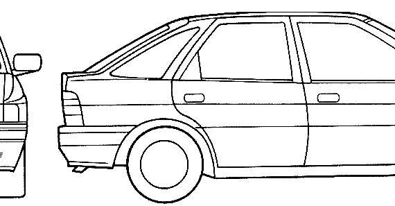 Ford Escort Mk.V 5-Door (1994) - Форд - чертежи, габариты, рисунки автомобиля