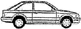Ford Escort Mk. III 3-Door (1986) - Форд - чертежи, габариты, рисунки автомобиля