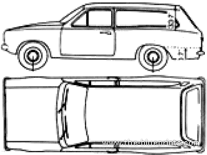 Ford Escort Mk. II Estate (1979) - Форд - чертежи, габариты, рисунки автомобиля